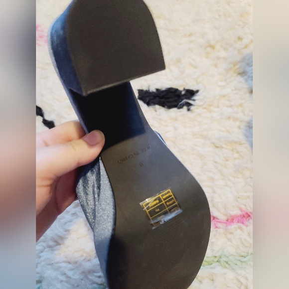 Princess Polly Blue Velvet Chunky Heels Sandals y2k 9 NEW - Picture 10 of 10